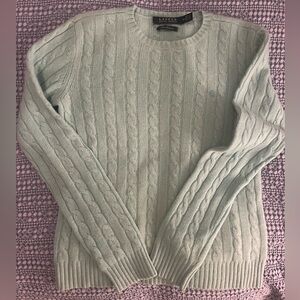 Women's Lauren Ralph Lauren Cable Knit Cashmere Sweater - Light Green